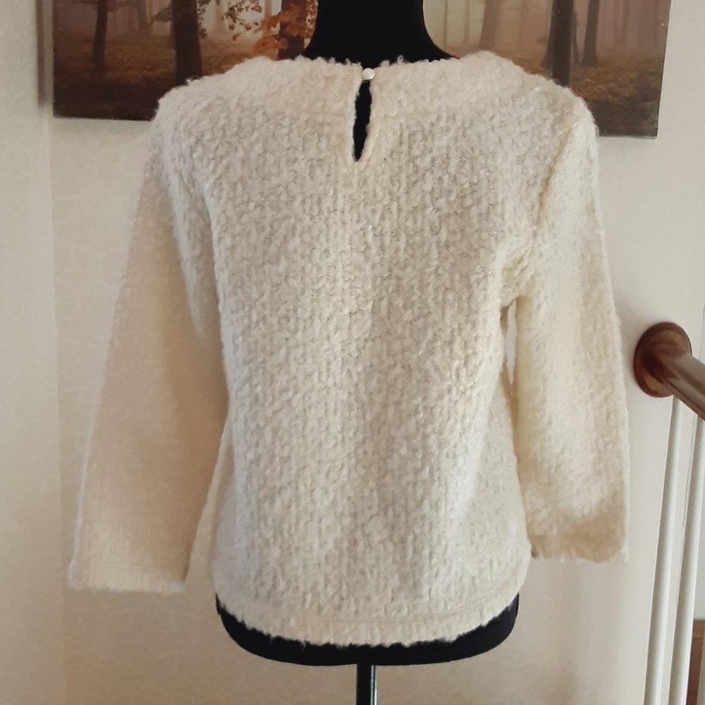 Grace Elements Light Cream Wool Blend Sweater - image 3